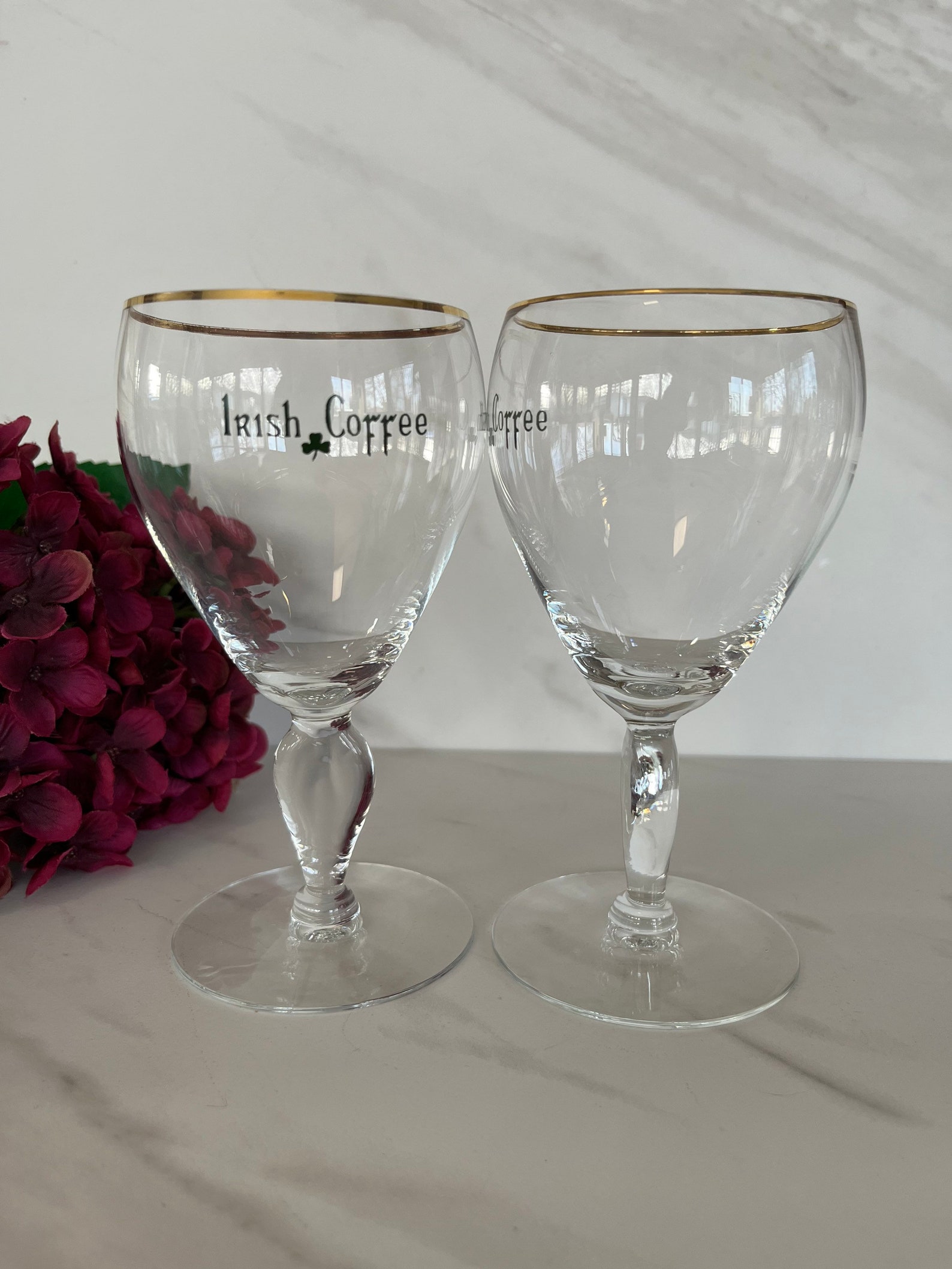 Vintage Irish Coffee Crystal Glasses With irish Coffee Etsy