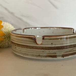 Ashtray. Retro 1970’s Brown Striped and Speckled Ashtray. Perfect Vintage Vibe.