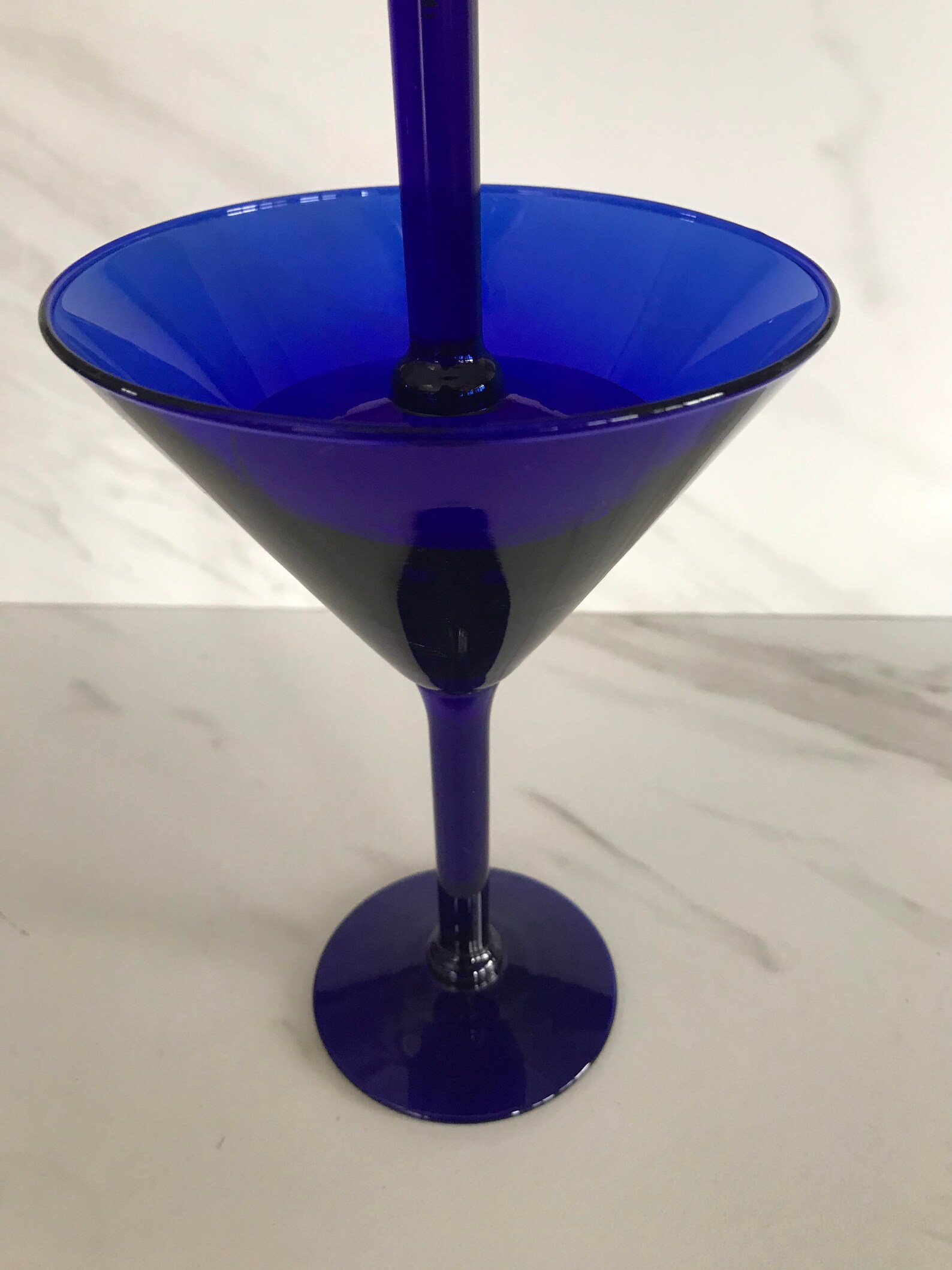 Cobalt Blue Martini Glasses. Set of 2 1990s Etsy