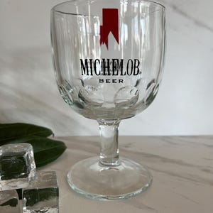 Michelob Beer Pedestal Goblet Thumbprint Glass. Classic Vintage Bartlett Collins 1970&#39;s