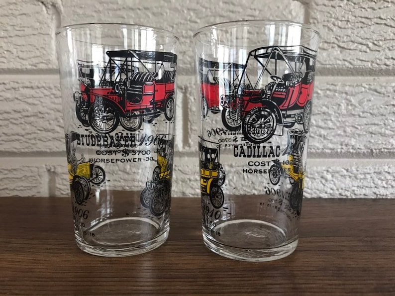 1960's Swanky Swigs Libbey Glass Vintage Car Glasses With Etsy