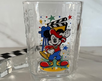 Walt Disney Collectible McDonald’s “Disney Studios” 2000 Millennium Glass. Featuring Mickey Mouse and the Earful Tower.