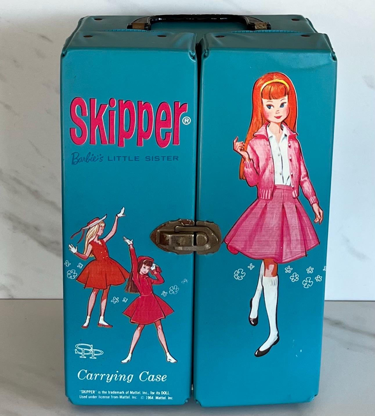1964 mattel amarillo barbie y skipper estuche de