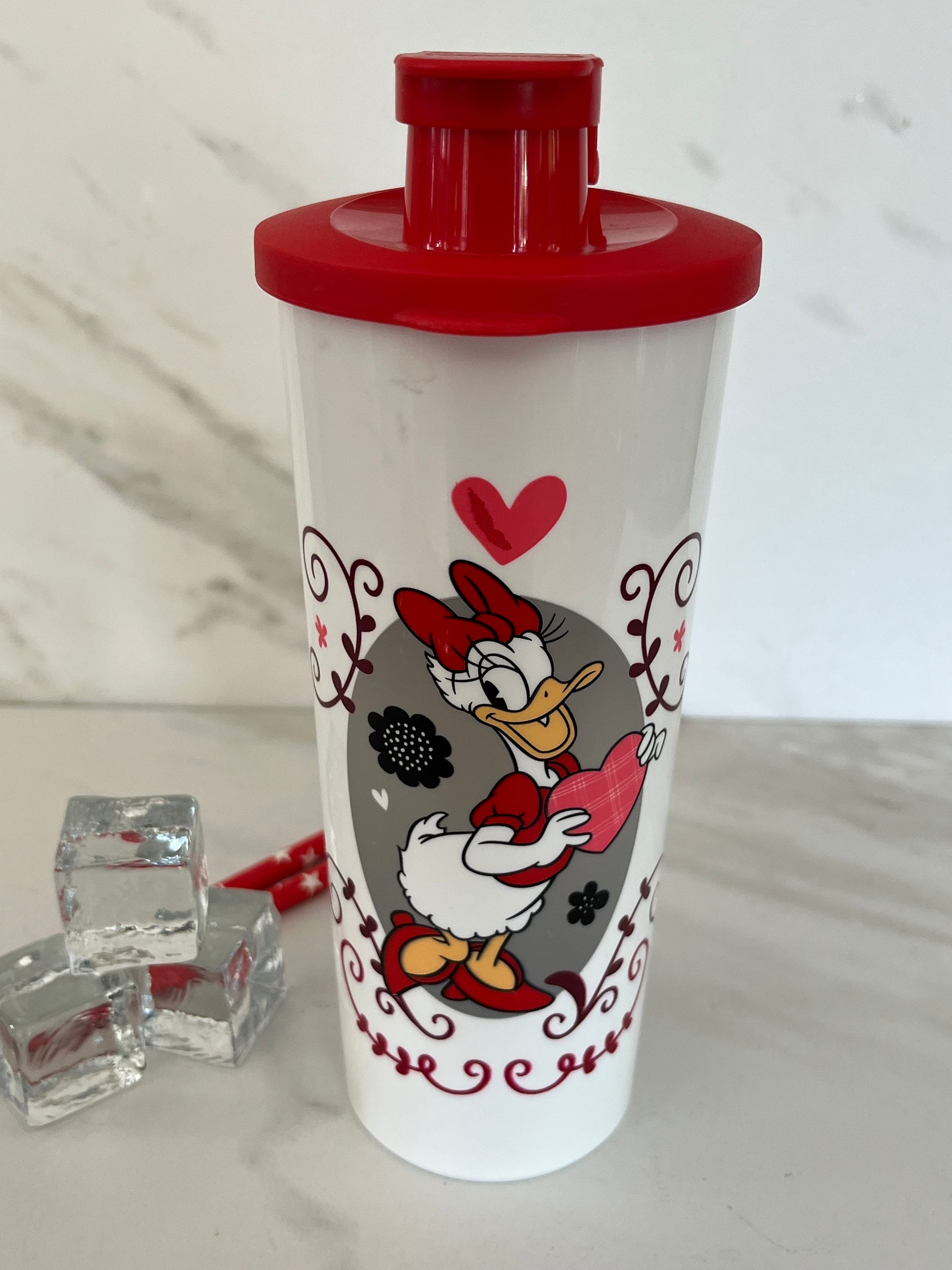 Tupperware Disney Plastic Daisy Duck Drinking Tumbler With Lid