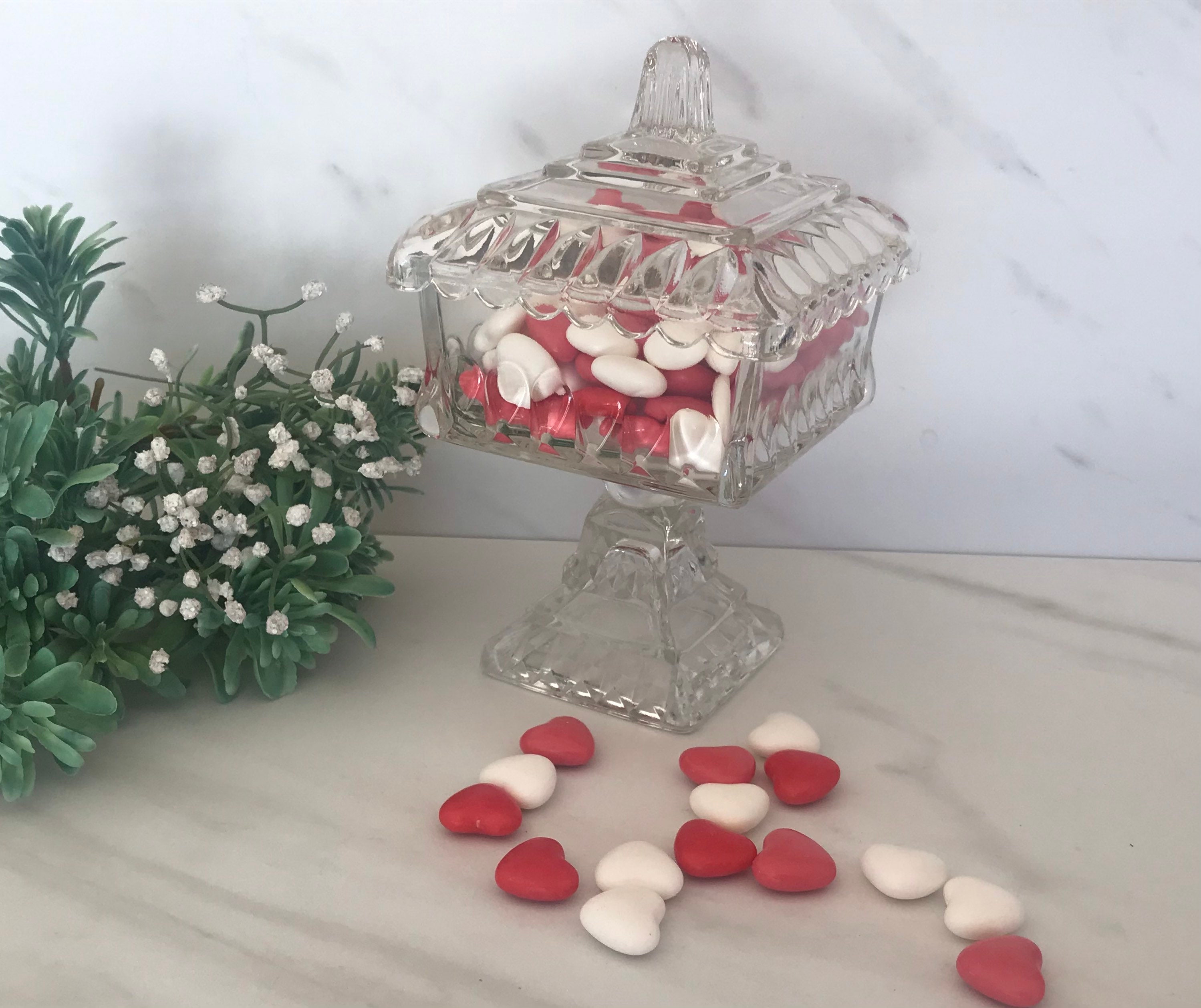 Candy Dish Westmoreland Clear Glass Vintage Square Covered Candy Dish Westmoreland Clear Glass Vintage Square Covered