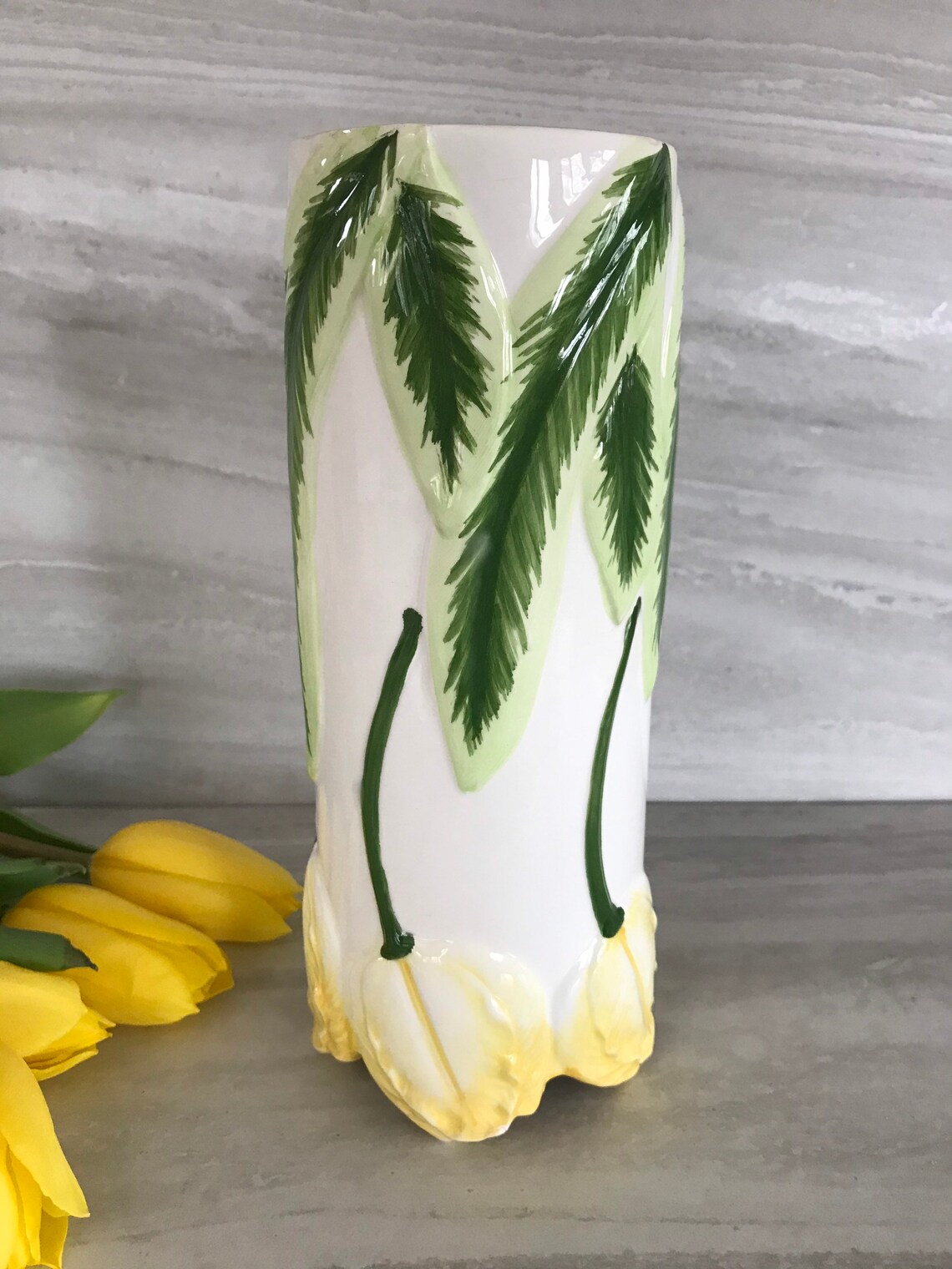 Vintage Ceramic Tulip Vase. Beautiful Three Dimensional Etsy