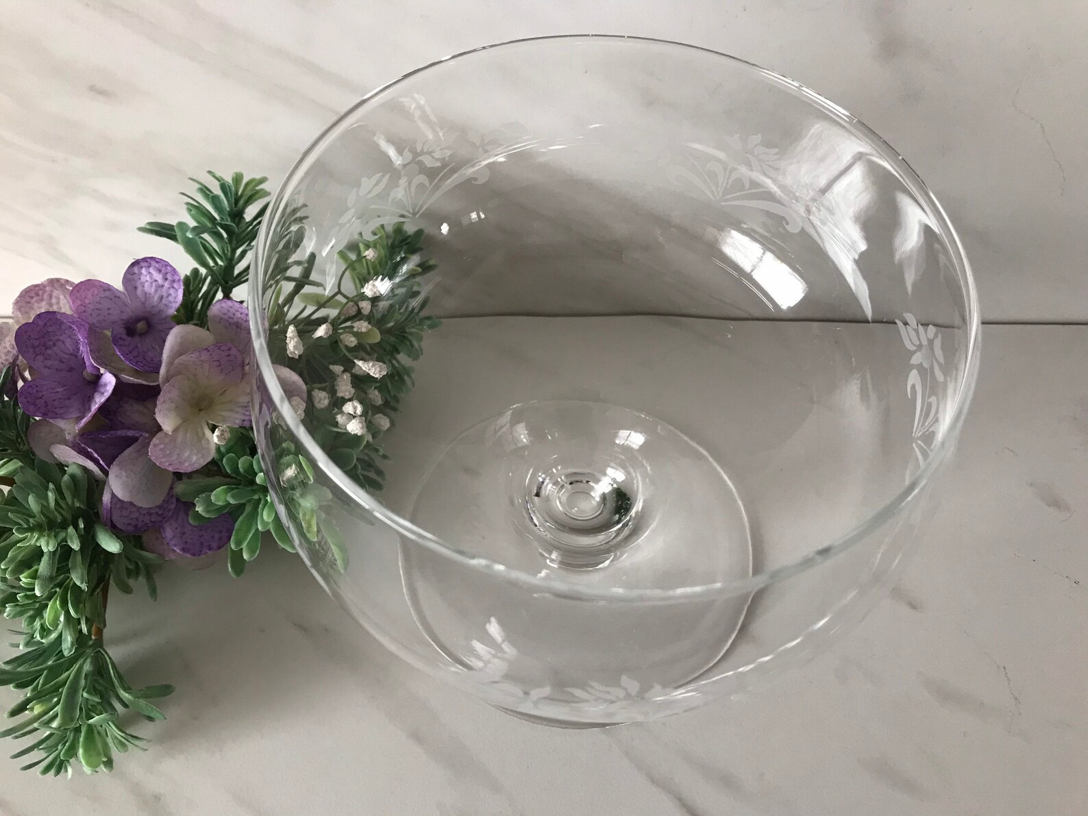 Modern Crystal Pedestal Footed Fruit Bowl or Compote Dish With Etsy