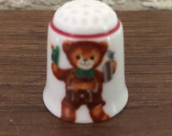 Teddy Bear Thimble with Pacifier 