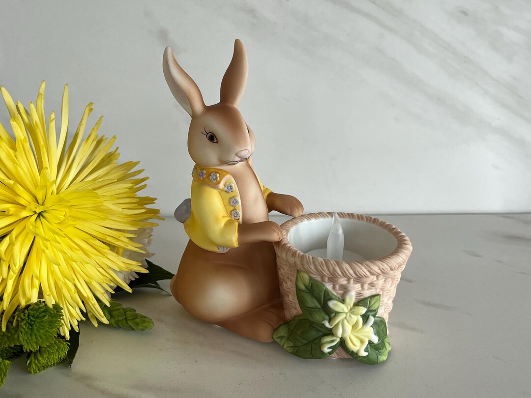 Partylite Bea Votive Candle Bunny Rabbit Retired. Porcelain Bisque ...