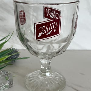 Schlitz Classic Schlitz Beer Pedestal Goblet Beer Glass. Bartlett Collins 1970’s