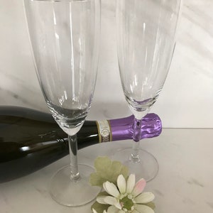 Crystal Champagne Flutes. 1990’s Set of Two.