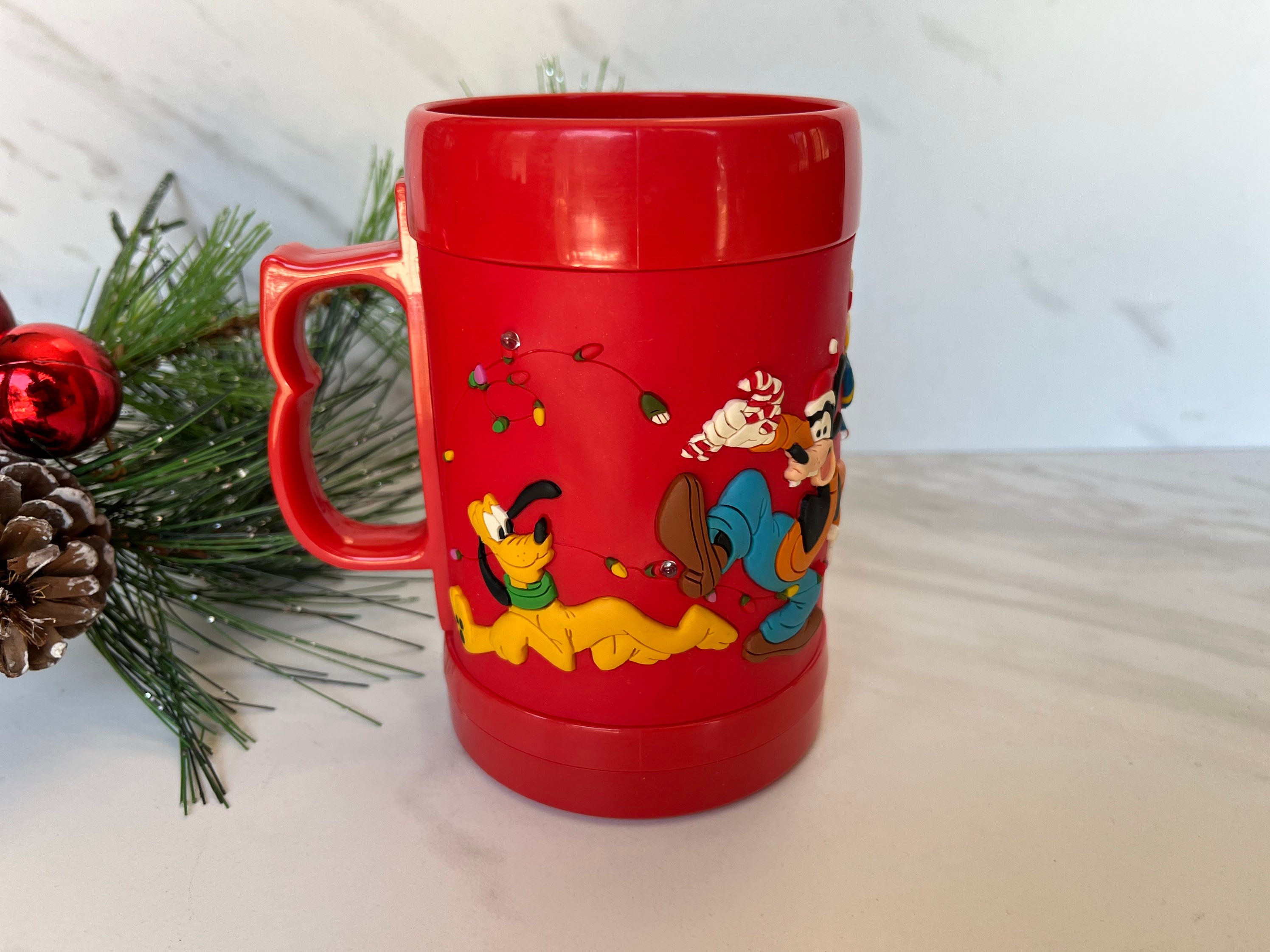 Vintage MICKEY MOUSE Plastic Sippy Cup Mug Souvenir Walt Disney