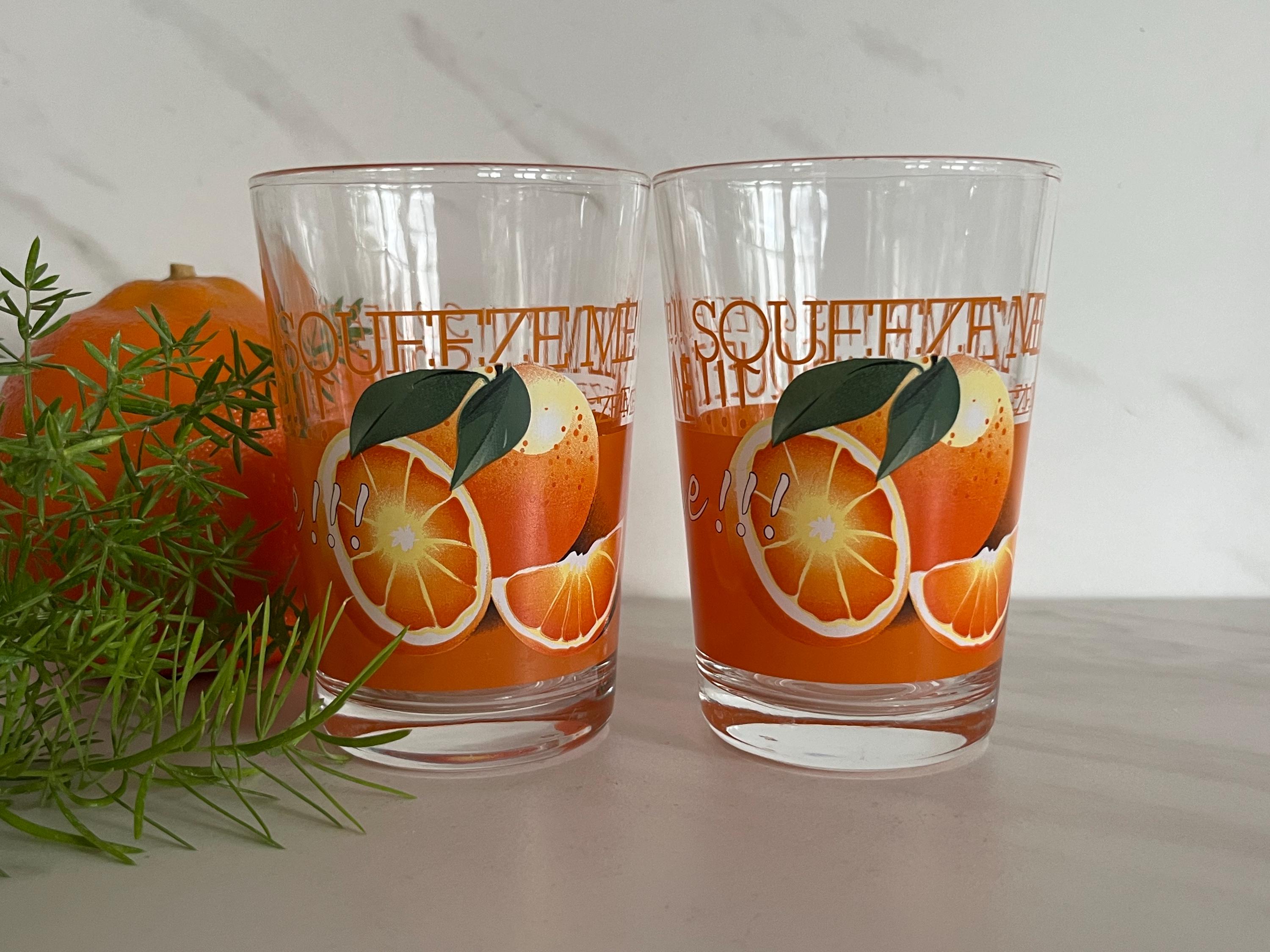 Orange Juice Glasses Etsy Canada