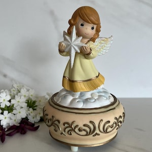 Angel Precious Moments Musical Plastic Angel Figurine. Enesco Co. Plays “Joy to the World”