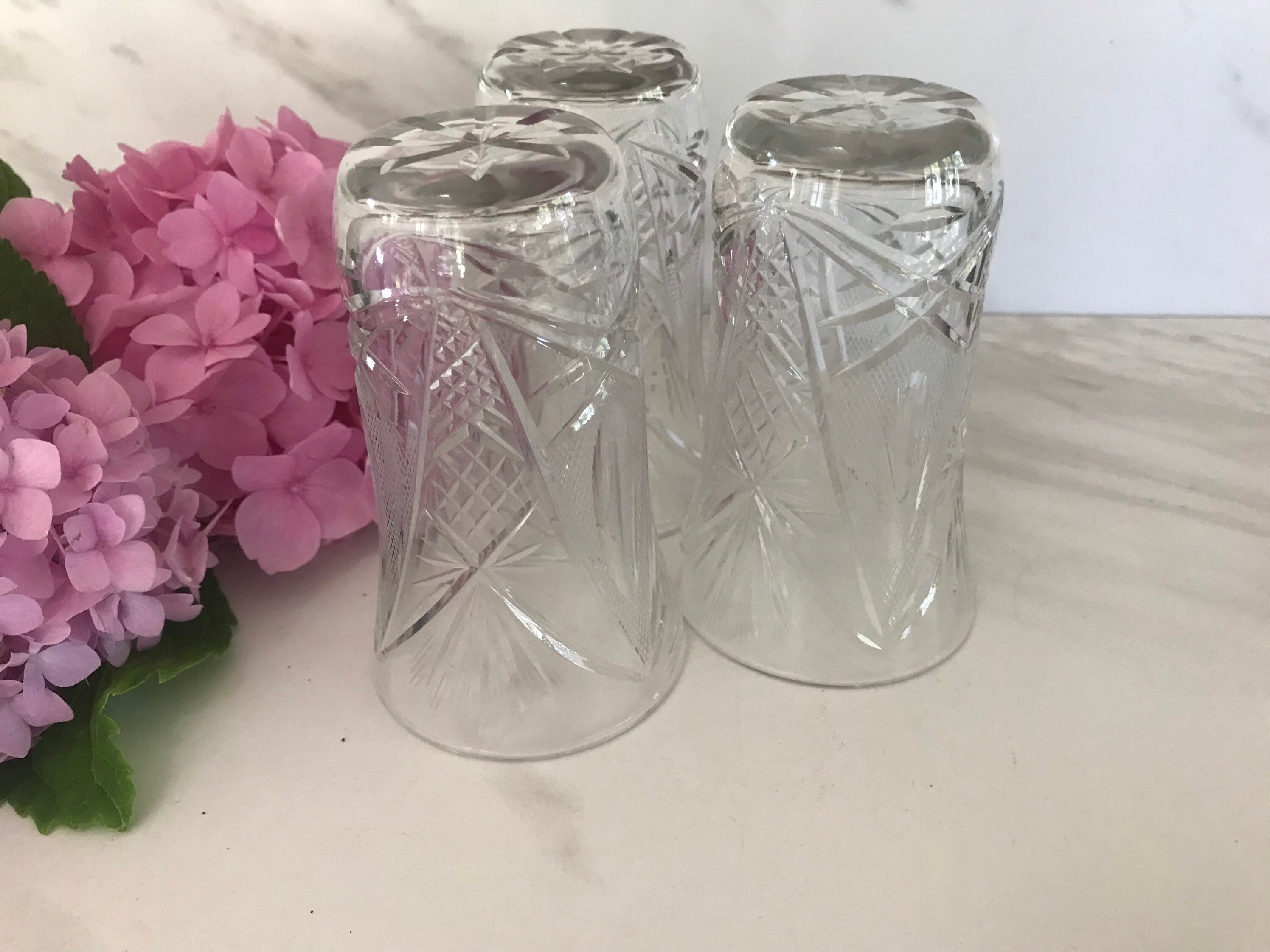 Antique Vintage Crystal Juice or Whiskey Glasses. Set of Etsy
