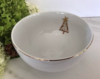 Vintage Pier One Imports Porcelain Bowl With Gold Tree 1990’s Pier One.