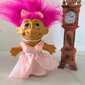 Rare Vintage Sleeping Beauty Storybook Troll Doll with Sleep eyes. Russ Berrie and Company. Marked on Foot.  Made in 1980/1990’s