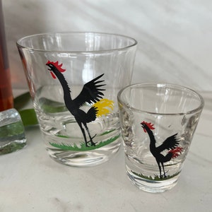 Buy Tall Shot Glass Set of Four Libbey Weathervane Rooster Archer