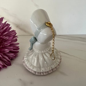 Lladro 1995 Vintage Porcelain Victorian Christmas Ornament Victorian Girl with Bonnet. Made in Spain. Marked Lladro on Bottom. image 7