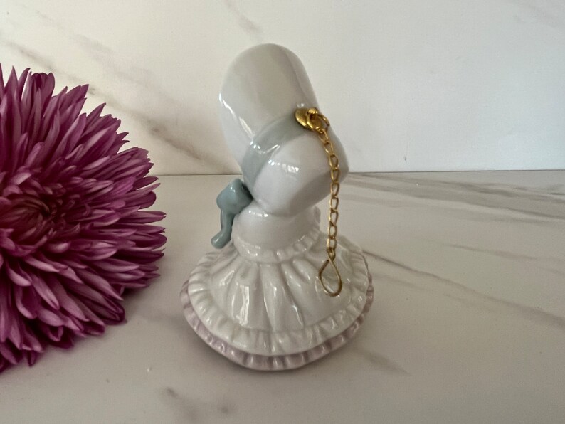Lladro 1995 Vintage Porcelain Victorian Christmas Ornament Victorian Girl with Bonnet. Made in Spain. Marked Lladro on Bottom. image 7
