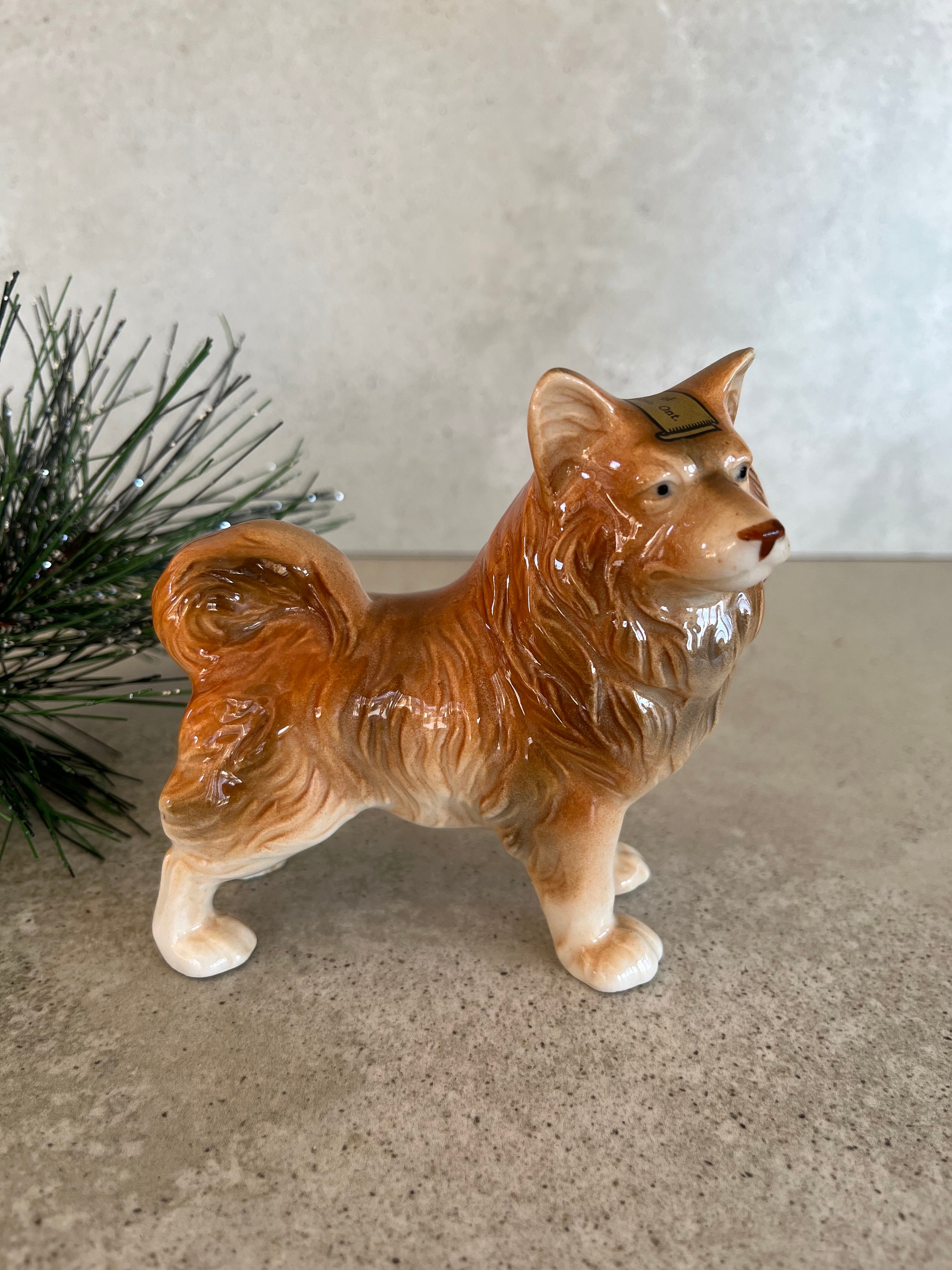 ドール用コンパニオンドッグ　ジュモウ　　スピッツ犬　フランスアンティーク ドール用コンパニオンドッグ ジュモウ スピッツ犬 フランス