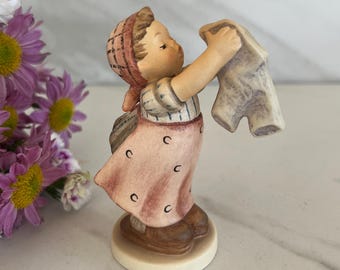 Goebel Hummel Figurine. “Wash Day” Signed by Artist and # Marked on Bottom 1987 from 1984 Series Collection. Goebel. West Germany. Read List