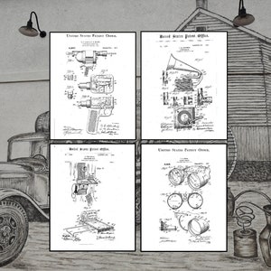 Vintage Steampunk Related Patents dating from the early 1900s. Downloadable Set of 4 Prints; Digital Download Authentic Patent Prints
