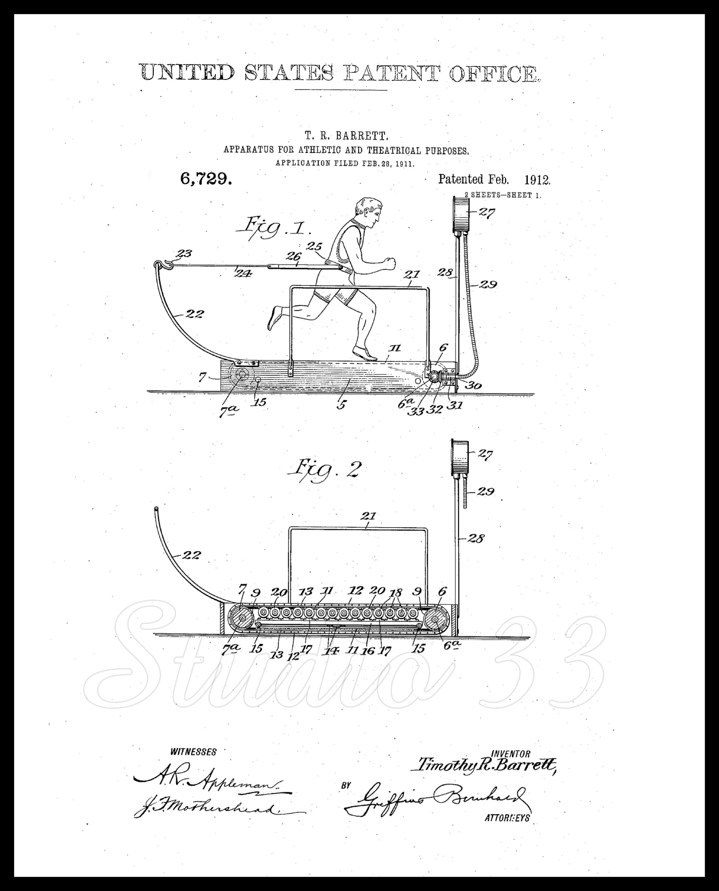 1900s Exercise Equipment 4 Exercise Equipment Patent Drawings