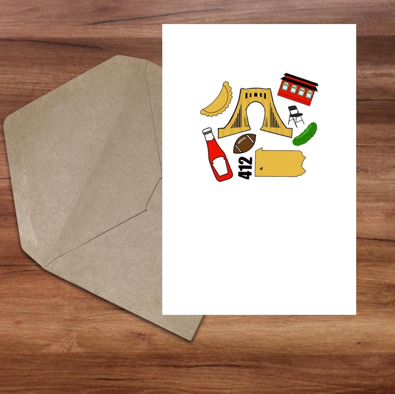 Pittsburgh Favorites Card/Pittsburgh Wedding/Pittsburgh Birthday Digital Download