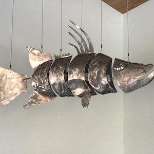 Hogfish Fish Mobile, Stainless Steel Sculpture, Kinetic Metal Fish Art, Beach Art, Outdoor Fish Sculpture, Garden Fish Art , Coastal Decor