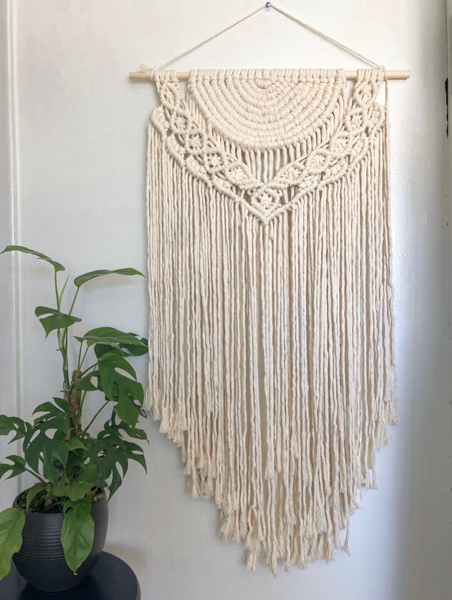 Large Macrame Wall Hanging HALF CIRCLE Nursery Bedroom Etsy