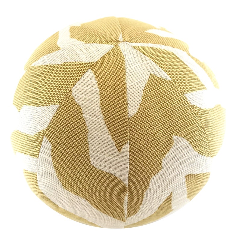 Ball Pillow Mustard And Beige Handmade Designer Pillow Etsy