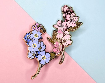 Spring Florals | Gold Hard Enamel Pins