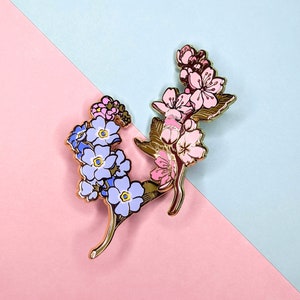 Spring Florals | Gold Hard Enamel Pins