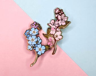 Spring Florals | Large Gold Hard Enamel Pins