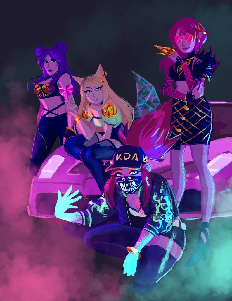 HOLOGRAPHIC KDA Pop/stars League of Legends Poster Print | Etsy