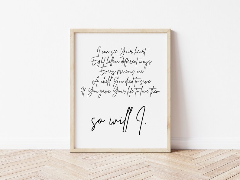 So Will I Lyrics Wall Print Digital Download Printable Wall Art, Typography Art, Song Lyrics ...