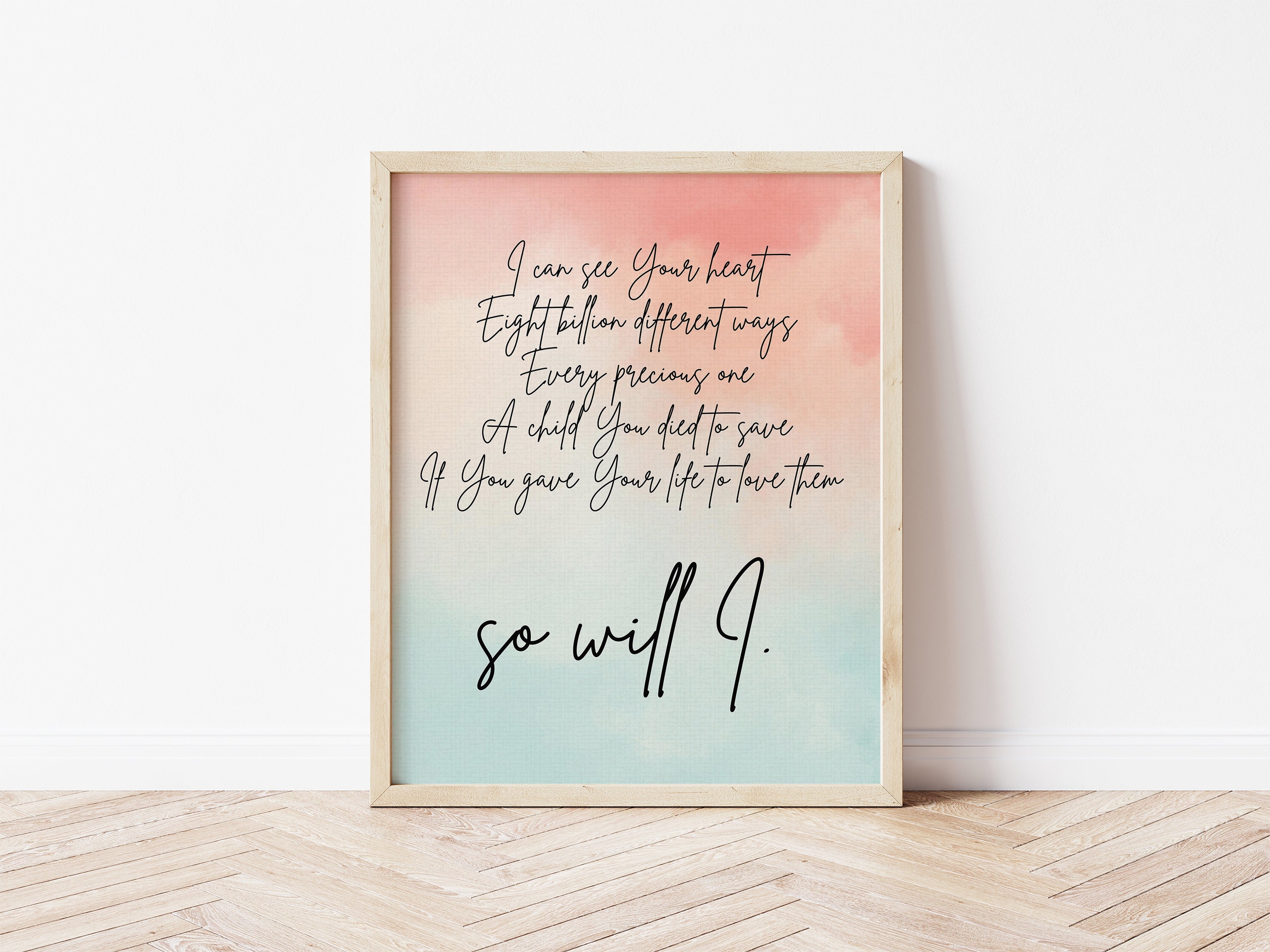 So Will I Lyrics Wall Print Digital Download Printable Wall Art, Typography Art, Song Lyrics ...