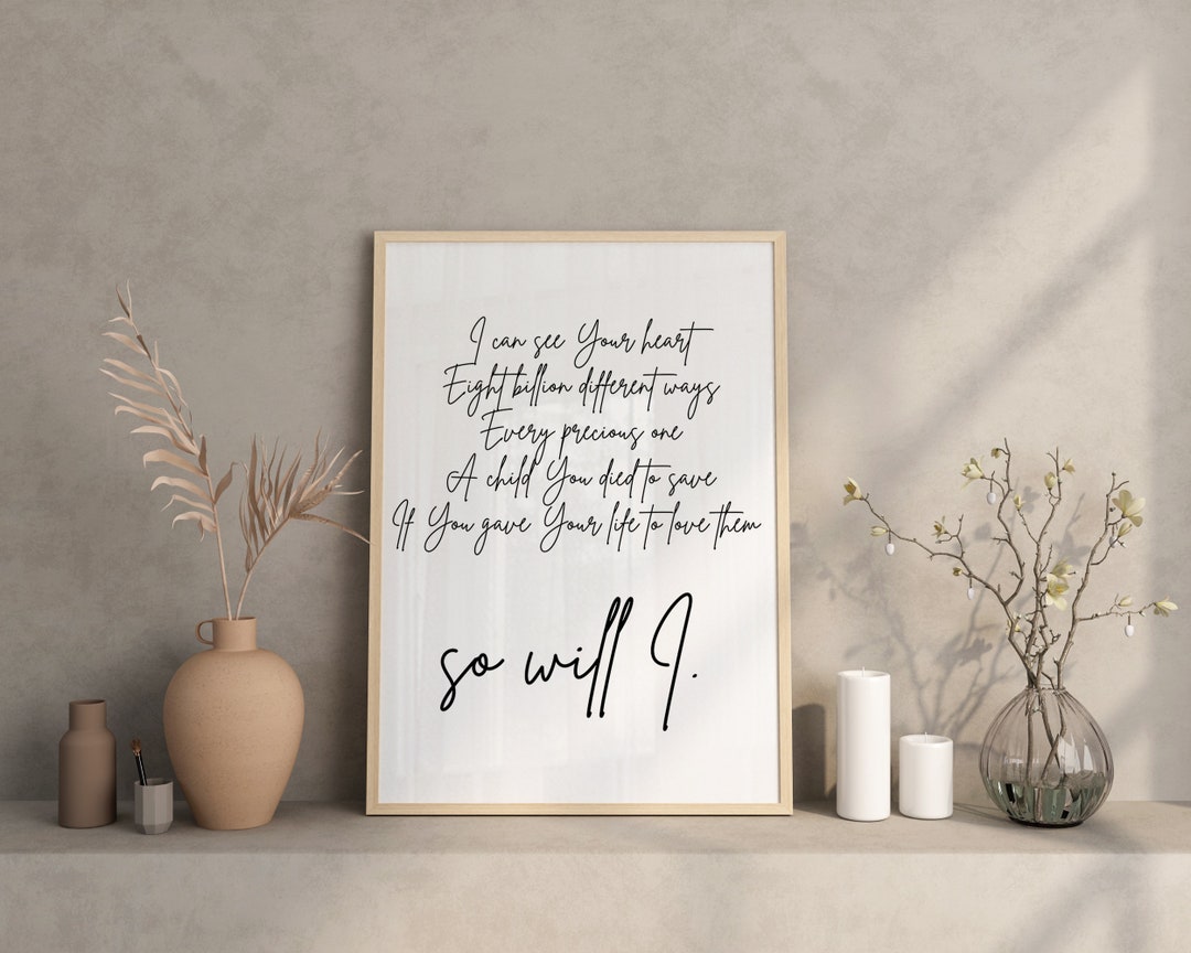 So Will I Lyrics Wall Print | Digital Download | Printable Wall Art, Typography Art, Song Lyrics ...