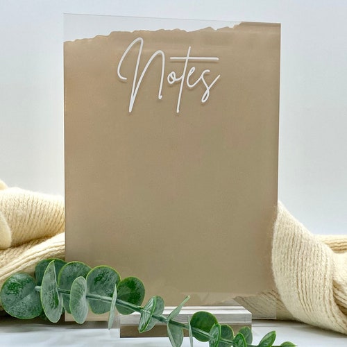 Acrylic Dry Erase Note Sheet Etsy