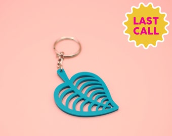 ACNH Blue Leaf Keychain | Laser Cut Acrylic Keychain