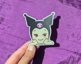 Black Bunny Kuro Baby Mini Peeker Vinyl Sticker