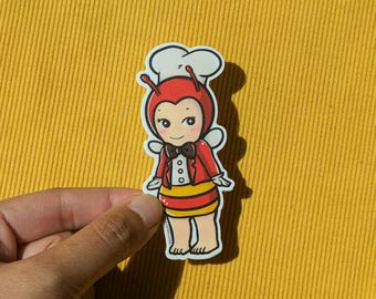 Red Jolly Bee Baby Full Body Vinyl Sticker
