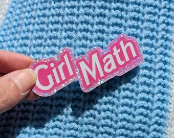Girl Math Glitter Vinyl Sticker