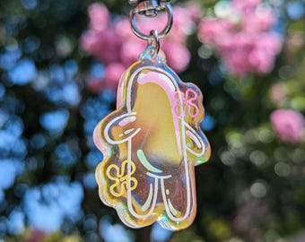 Bubble Glitter Holographic Acrylic Keychain