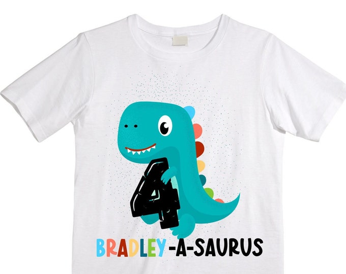 Personalized Dinosaur theme Birthday Shirt. Three Birthday. Boy's Dino Birthday Shirt. Dinosaur Birthday Shirt. THREE Rex
