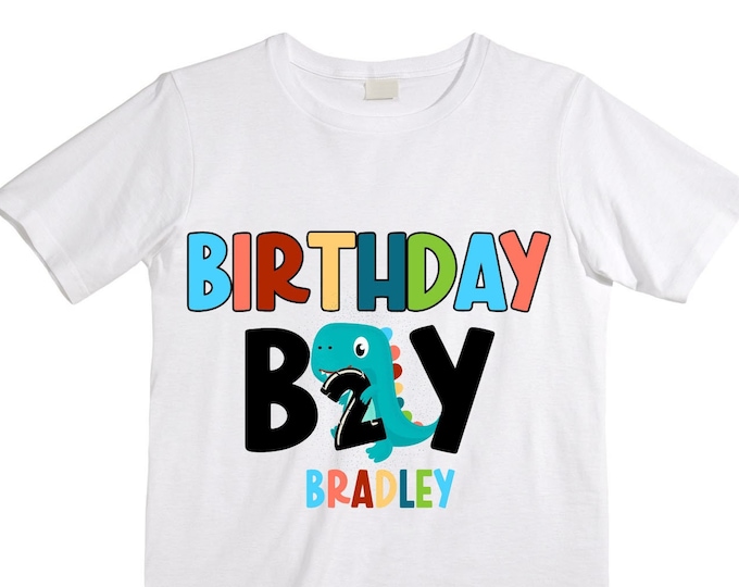 Personalized Two Rex Dinosaur theme Birthday Shirt. Two Birthday. Boy's Dino Birthday Shirt. Dinosaur Birthday Shirt.