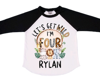 Personalized Let's Get Wild Birthday Shirt. FOUR  Birthday. Boy's Truck Birthday Shirt. Safari Birthday Shirt.