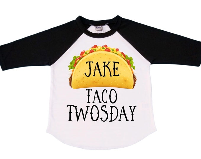 Personalized Taco Twosday TWO Birthday. Taco themed Birthday Shirt- Birthday Shirt, Boy's Second Birthday, Cake Smash, Birthday Boy,
