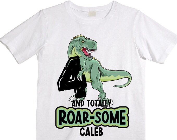 Personalized Dinosaur theme Birthday Shirt. Three Birthday. Boy's Dino Birthday Shirt. Dinosaur Birthday Shirt. THREE Rex